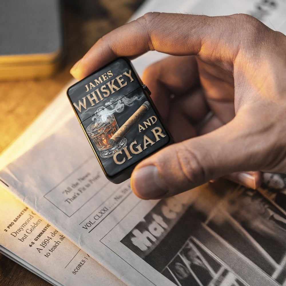 Briquet à whisky personnalisé Whiskey And Cigar -