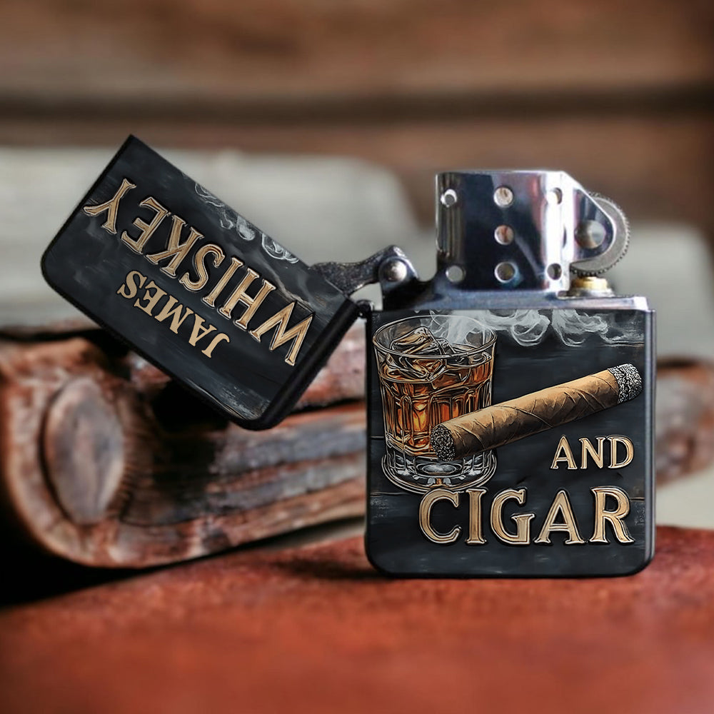 Briquet à whisky personnalisé Whiskey And Cigar -