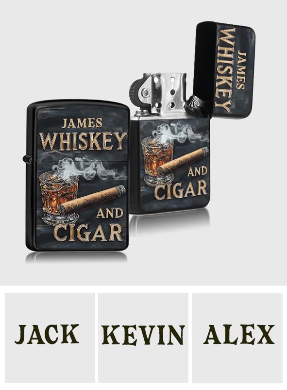 Briquet à whisky personnalisé Whiskey And Cigar -