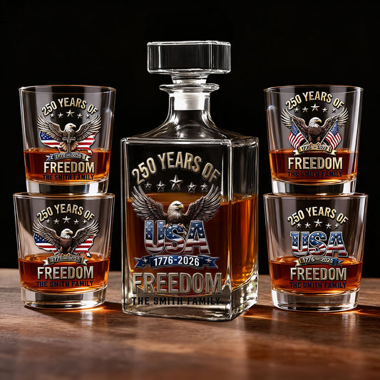 Cadeaux du 250e anniversaire de l'Amérique - Décanteur à whisky personnalisé pour le 4 juillet