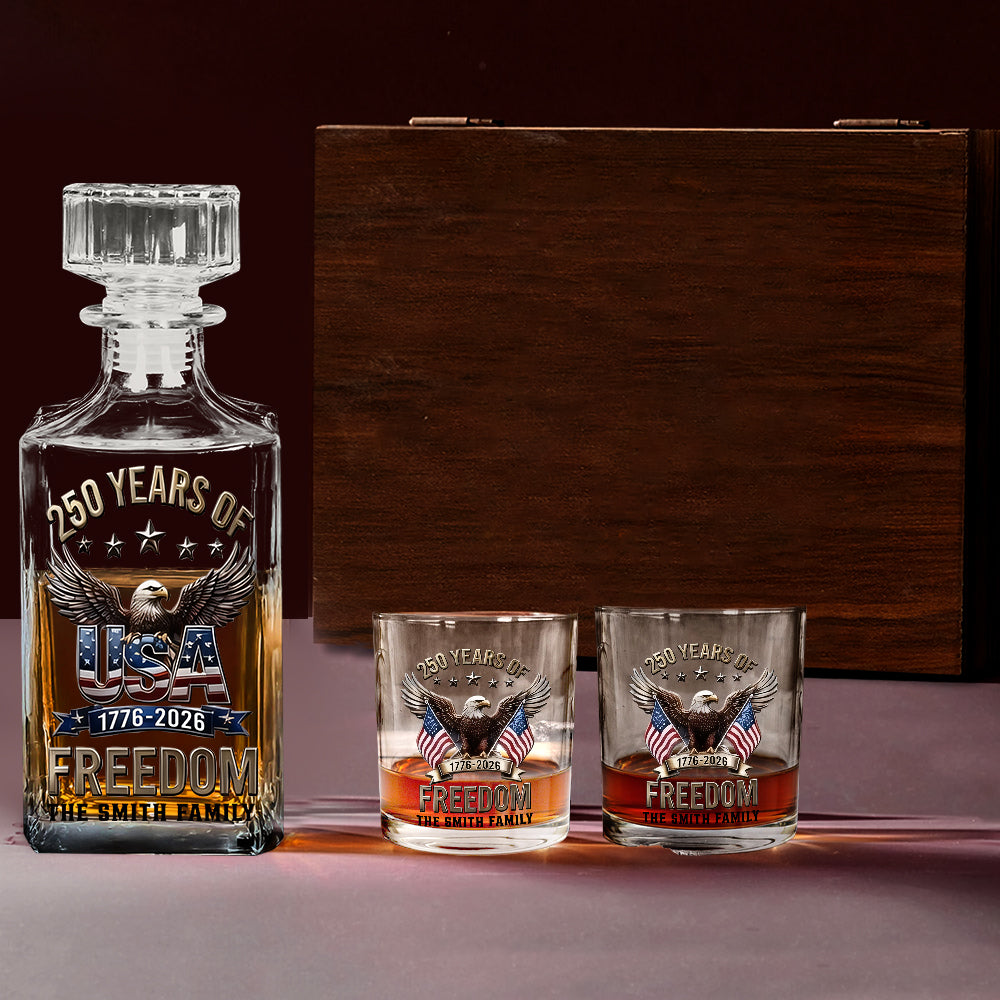 Cadeaux du 250e anniversaire de l'Amérique - Décanteur à whisky personnalisé pour le 4 juillet