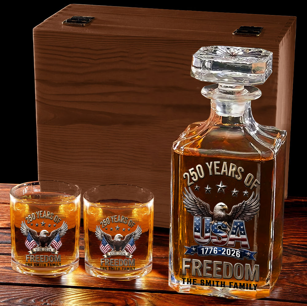 Cadeaux du 250e anniversaire de l'Amérique - Décanteur à whisky personnalisé pour le 4 juillet