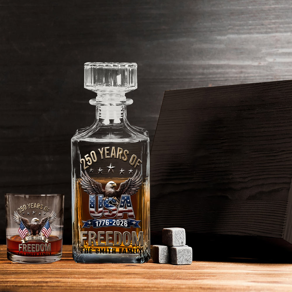 Cadeaux du 250e anniversaire de l'Amérique - Décanteur à whisky personnalisé pour le 4 juillet