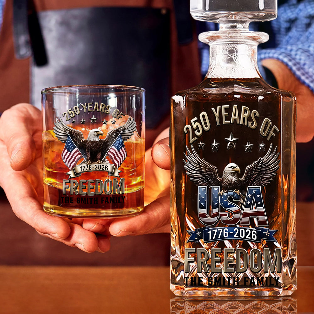 Cadeaux du 250e anniversaire de l'Amérique - Décanteur à whisky personnalisé pour le 4 juillet