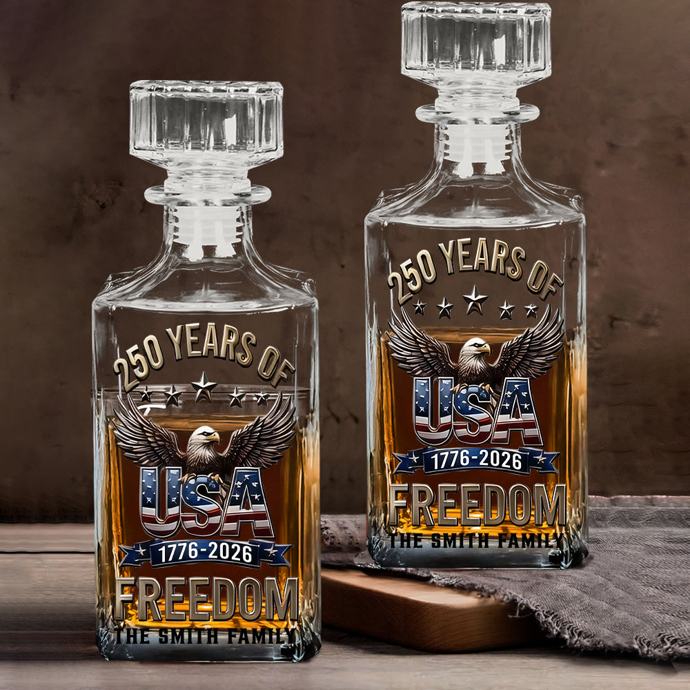 Cadeaux du 250e anniversaire de l'Amérique - Décanteur à whisky personnalisé pour le 4 juillet