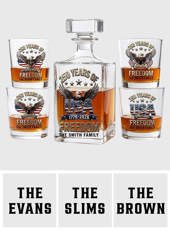 Cadeaux du 250e anniversaire de l'Amérique - Décanteur à whisky personnalisé pour le 4 juillet