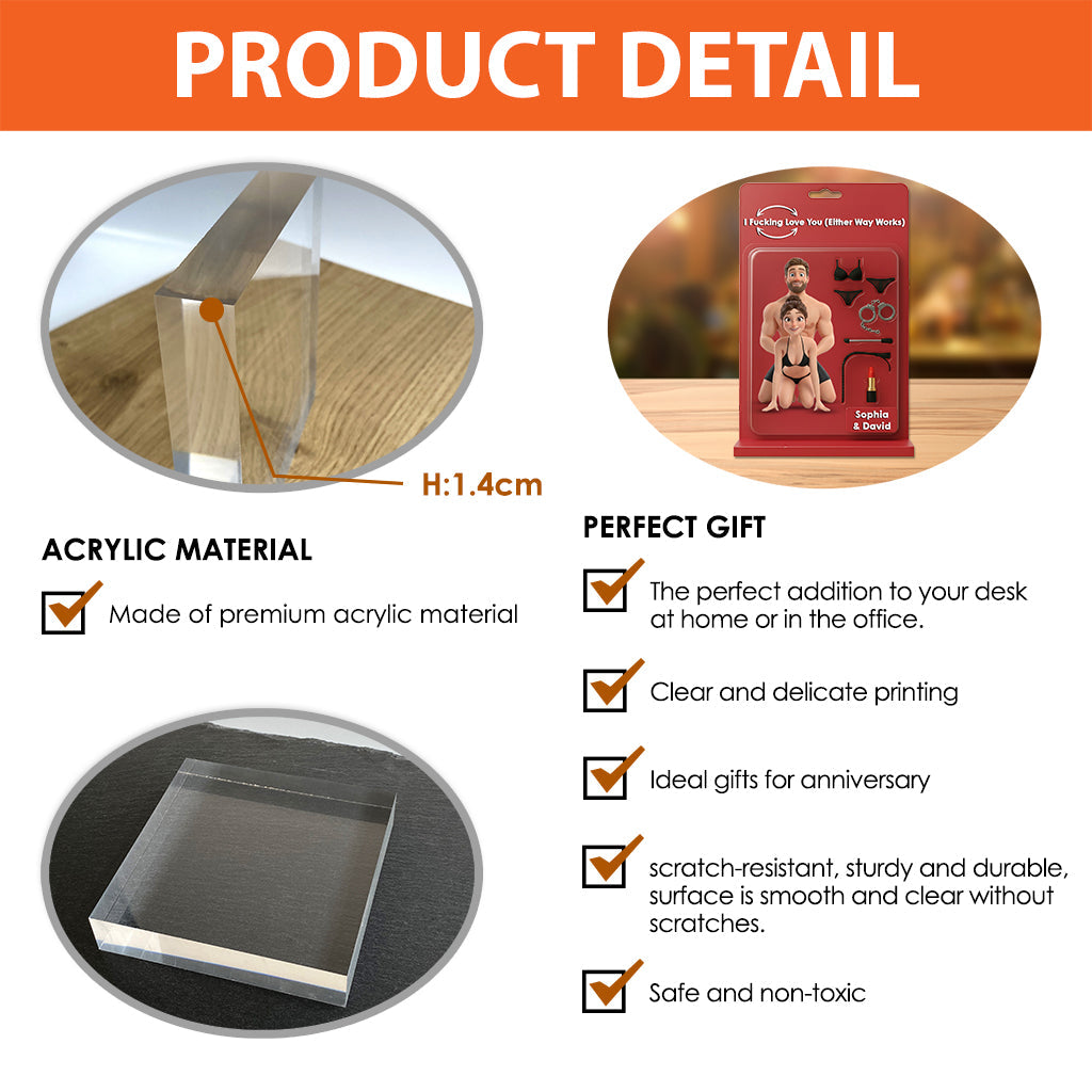 Couple de dessin animé - Plaque acrylique personnalisée pour couple.