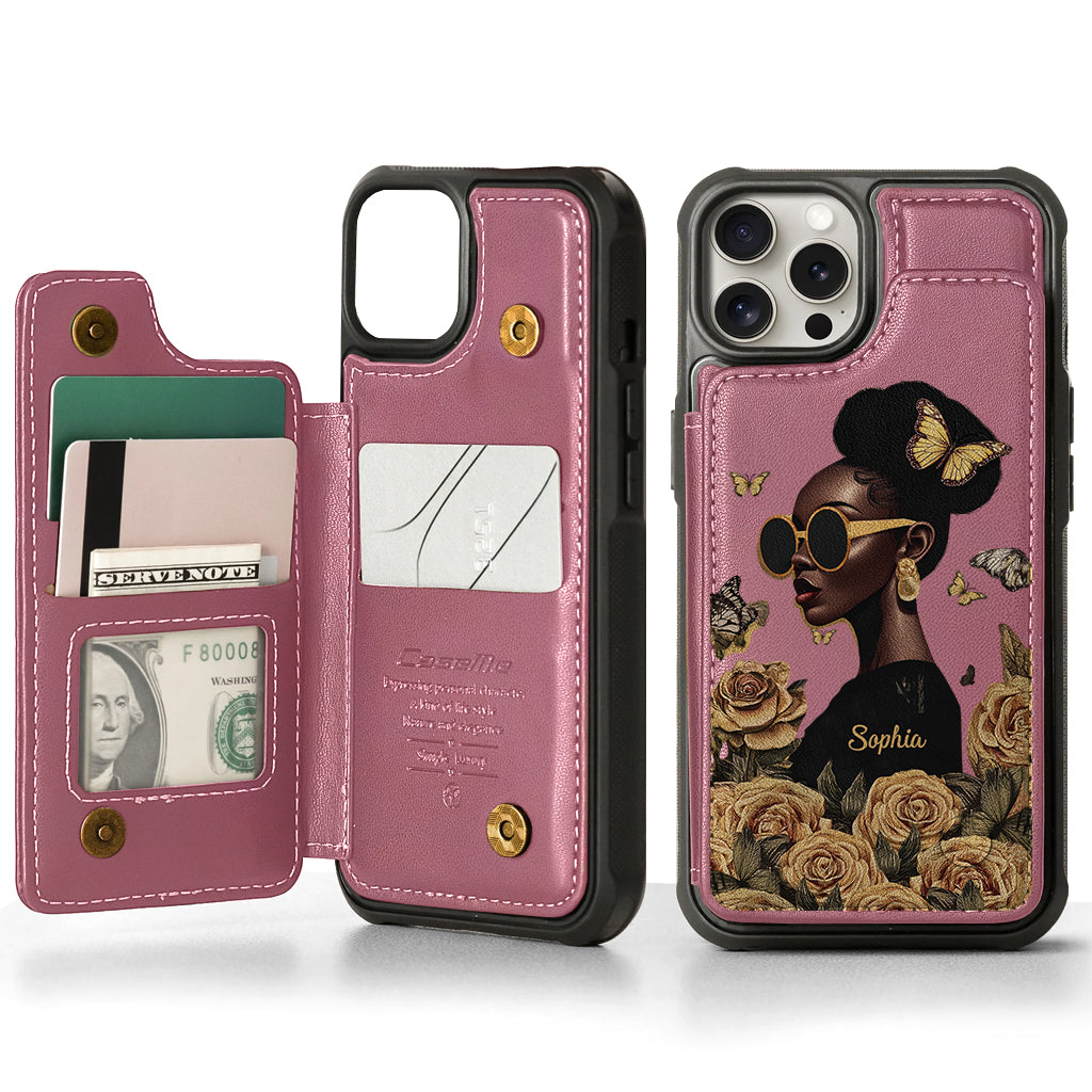 Empowered Beauty - Personalized African American Wallet Phone Case