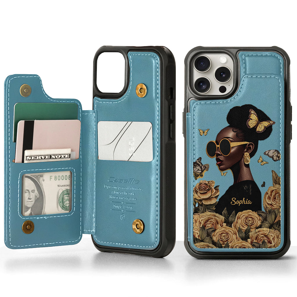 Empowered Beauty - Personalized African American Wallet Phone Case