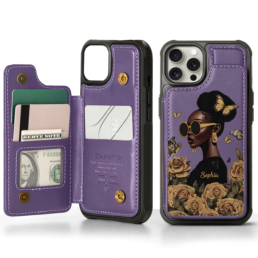 Empowered Beauty - Personalized African American Wallet Phone Case