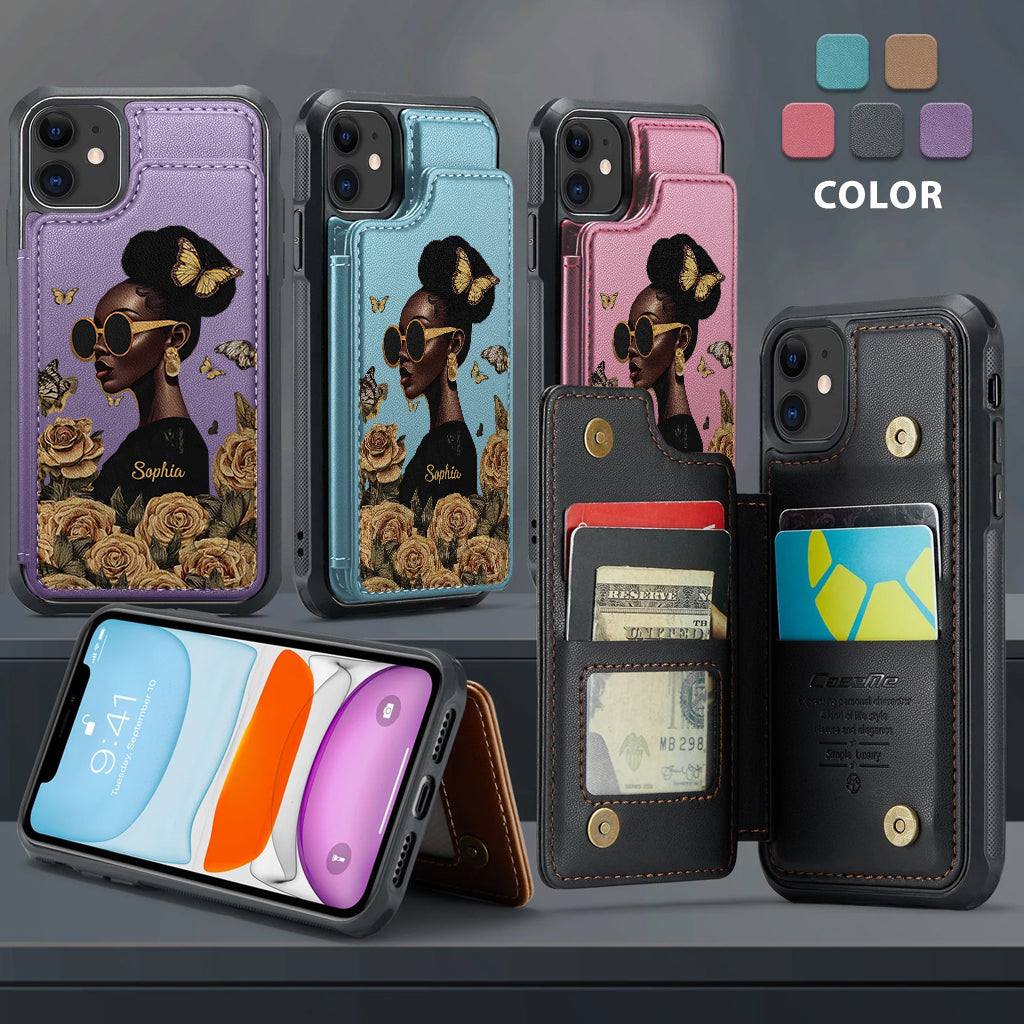 Empowered Beauty - Personalized African American Wallet Phone Case