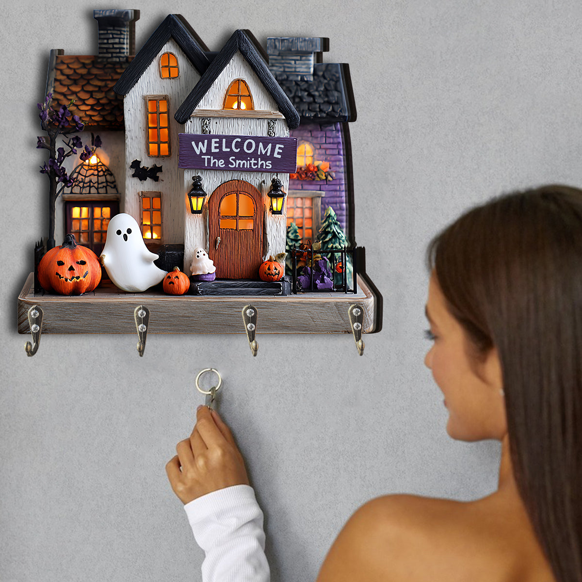 Porte-clés familial personnalisé Happy Family - Porte-clés sur mesure en forme de famille