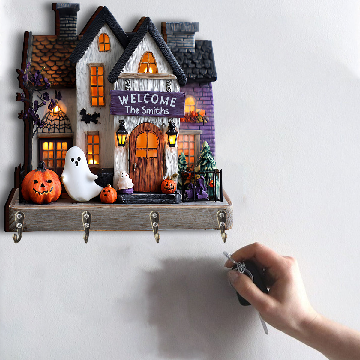 Porte-clés familial personnalisé Happy Family - Porte-clés sur mesure en forme de famille