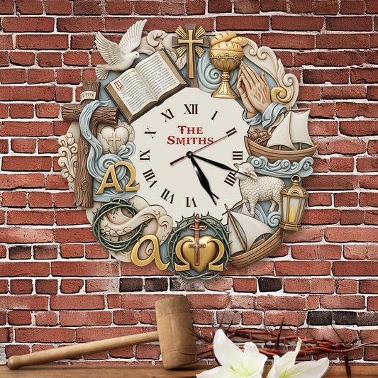Timeless Faith - Personalized Christian LED Light Wall Clock