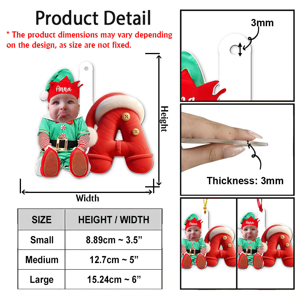 Joyeux Noël - Ornement transparent personnalisé pour enfant