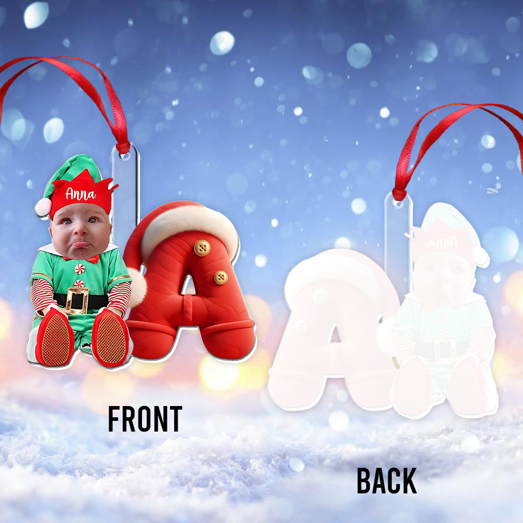 Joyeux Noël - Ornement transparent personnalisé pour enfant