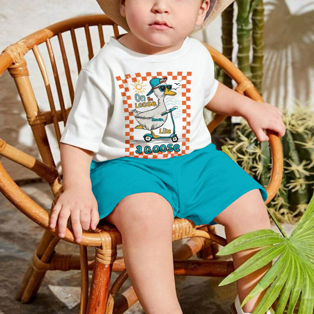 T-shirt et short personnalisés pour enfant (garçon/fille) - Fin d'année