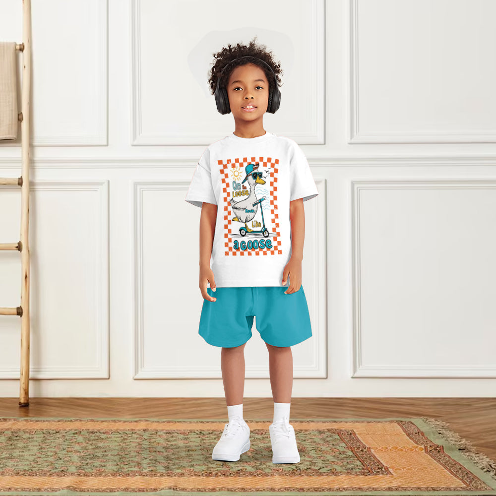 T-shirt et short personnalisés pour enfant (garçon/fille) - Fin d'année