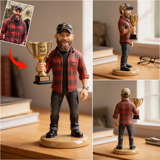 Meilleur Papa - Figurine 3D Personnalisée Premium