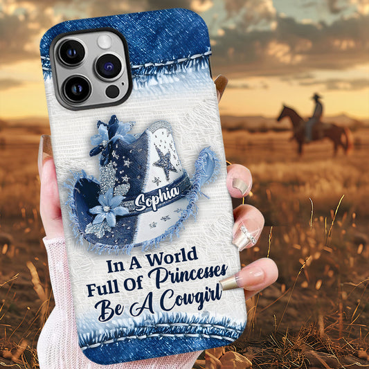 Dans un monde plein de princesses - Coque de téléphone personnalisée avec motif cowgirl
