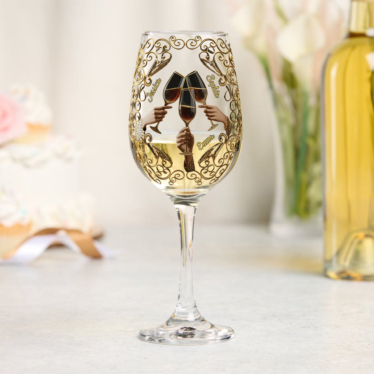 Best B*tches - Personalized Bestie Wine Glass With Long Stem