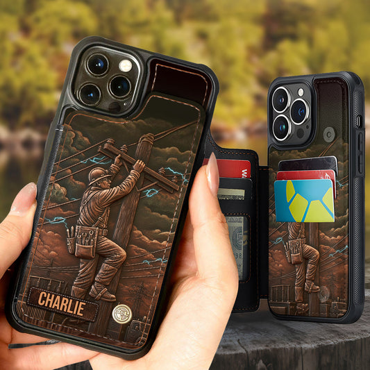 Le meilleur électricien - Étui portefeuille personnalisé pour téléphone portable, imprimé sur le thème des électriciens.