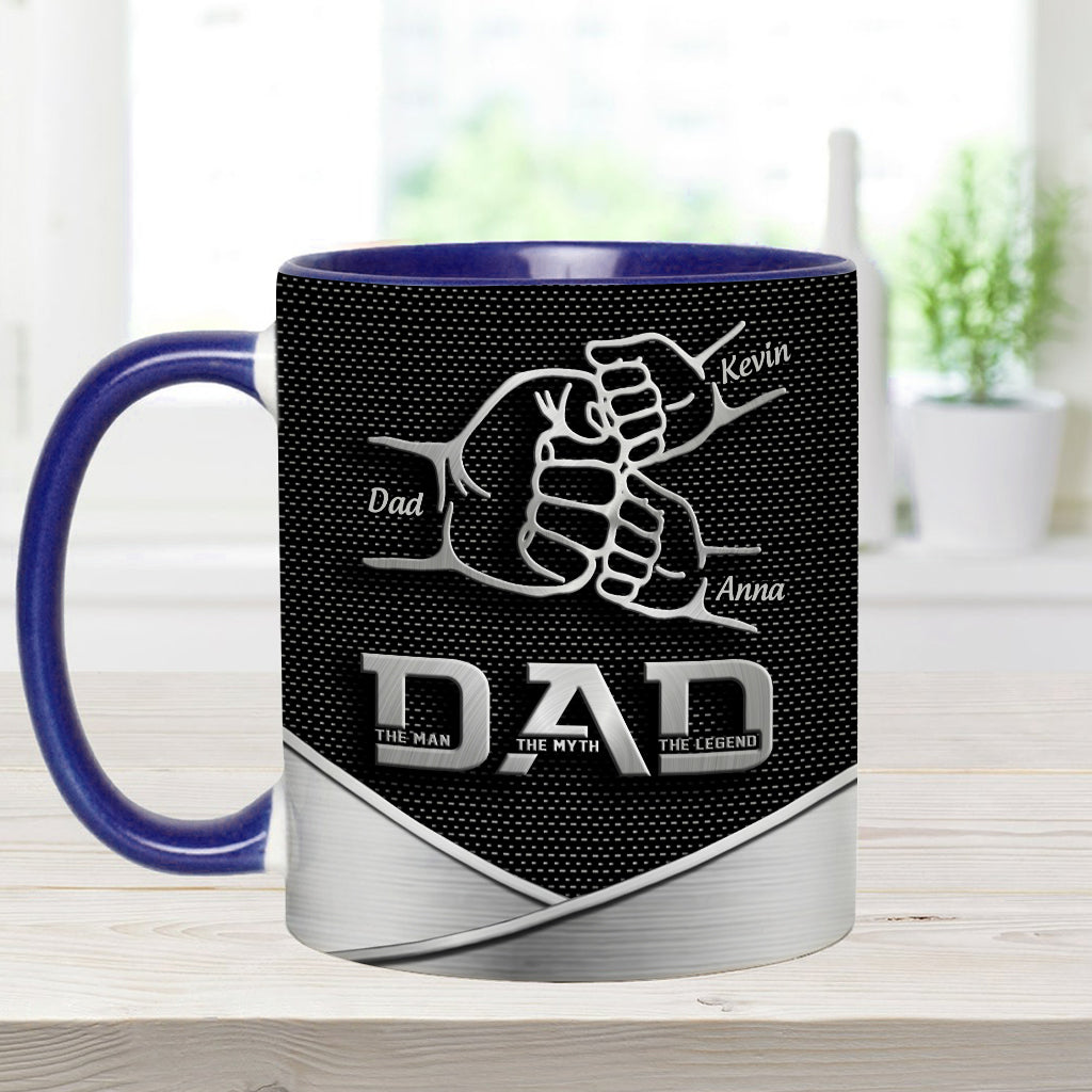 Dad The Man The Myth The Legend First Bump - Personalized Father Accent Mug