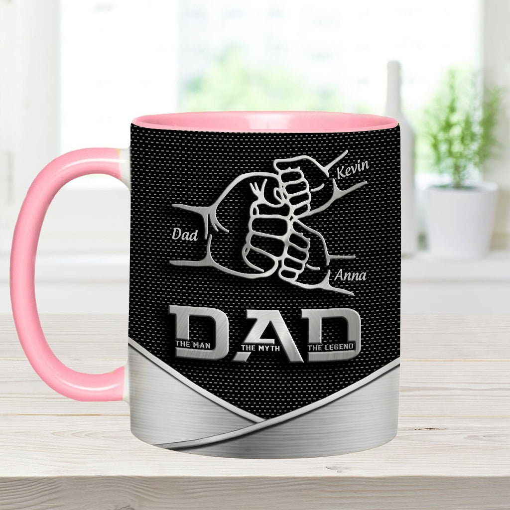 Dad The Man The Myth The Legend First Bump - Personalized Father Accent Mug