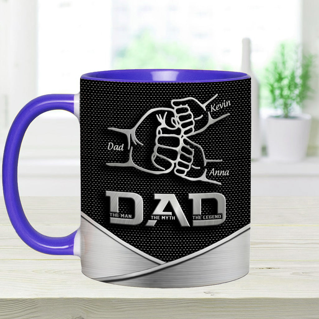 Dad The Man The Myth The Legend First Bump - Personalized Father Accent Mug