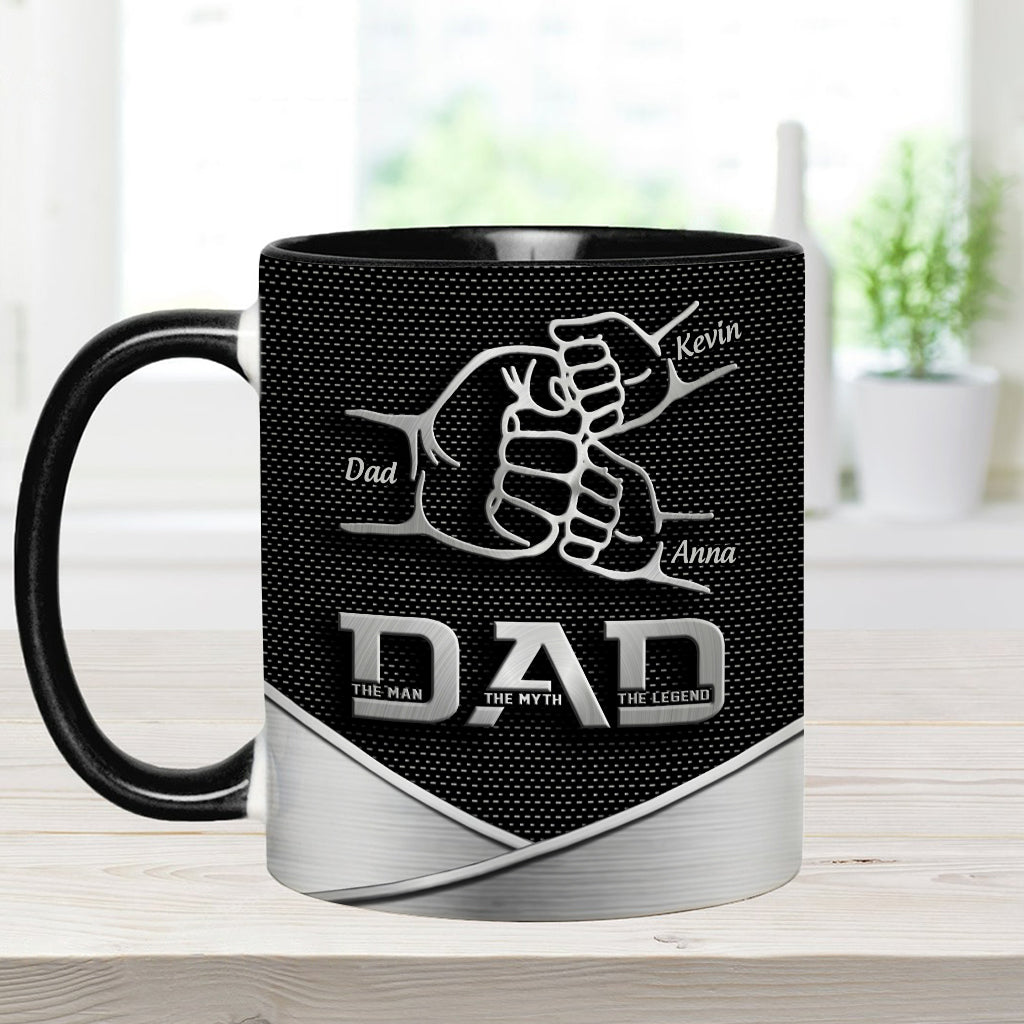 Dad The Man The Myth The Legend First Bump - Personalized Father Accent Mug