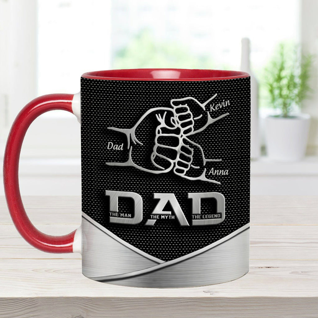 Dad The Man The Myth The Legend First Bump - Personalized Father Accent Mug