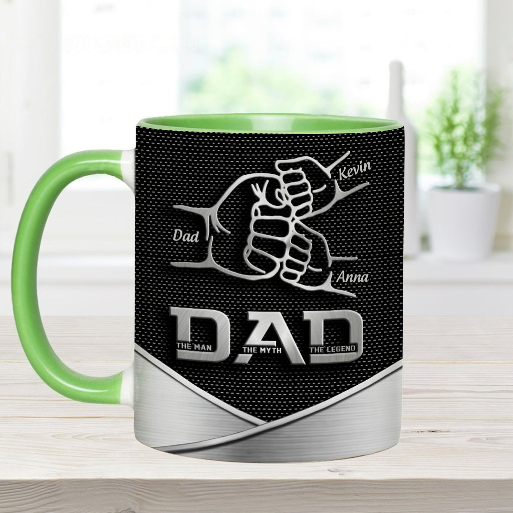 Dad The Man The Myth The Legend First Bump - Personalized Father Accent Mug