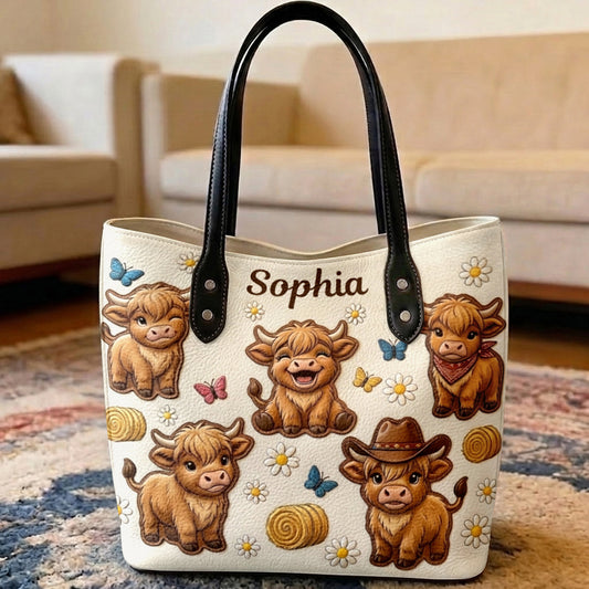 Juste une fille qui aime les vaches des Highlands - Sac fourre-tout personnalisé