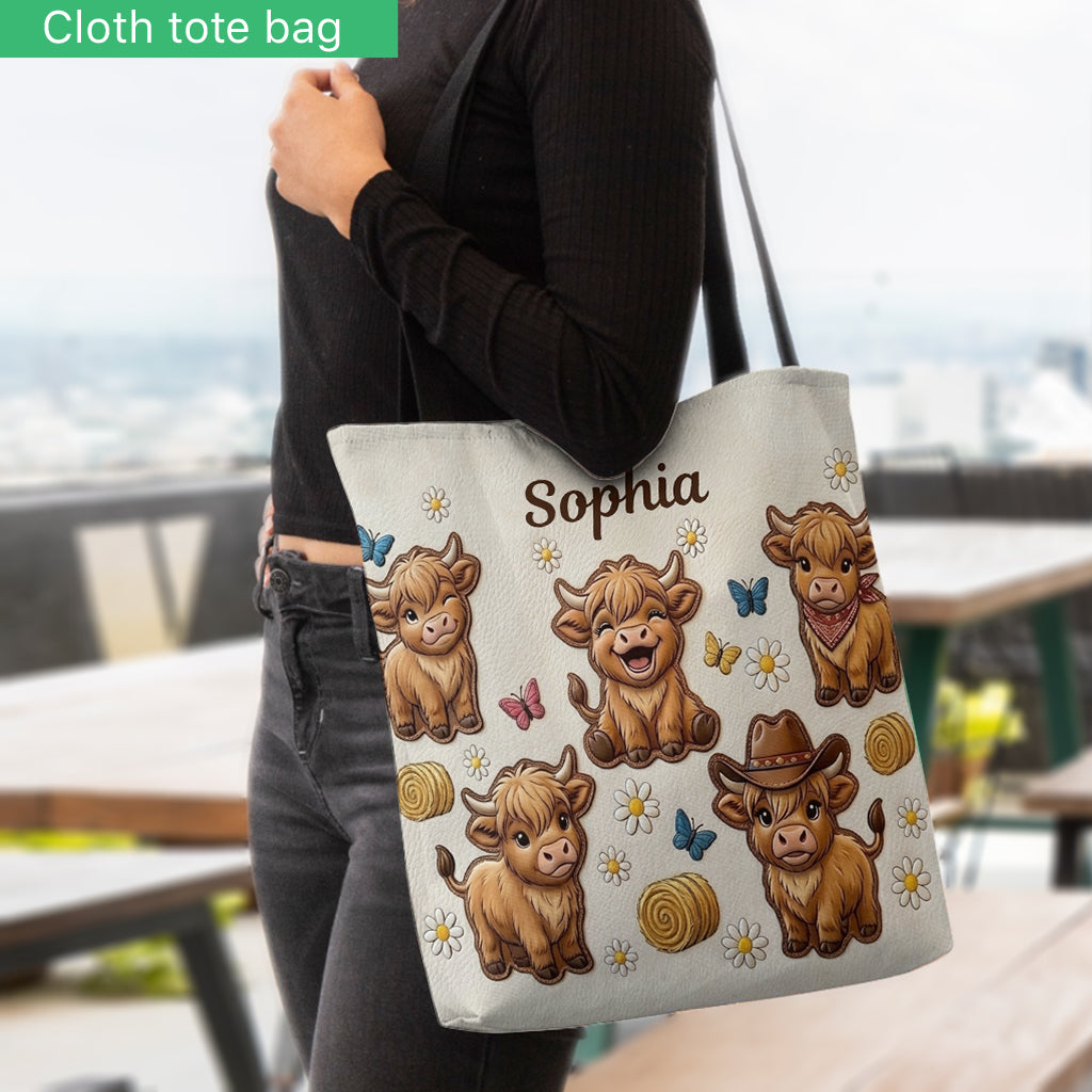 Juste une fille qui aime les vaches des Highlands - Sac fourre-tout personnalisé