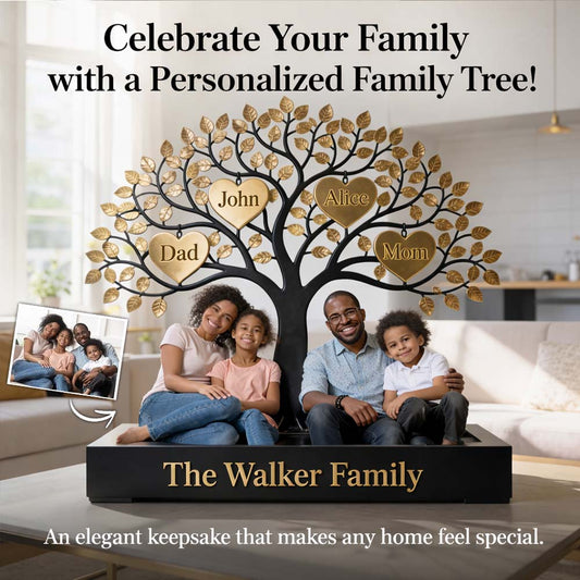 Cadeau familial - Plaque acrylique personnalisée en forme de famille