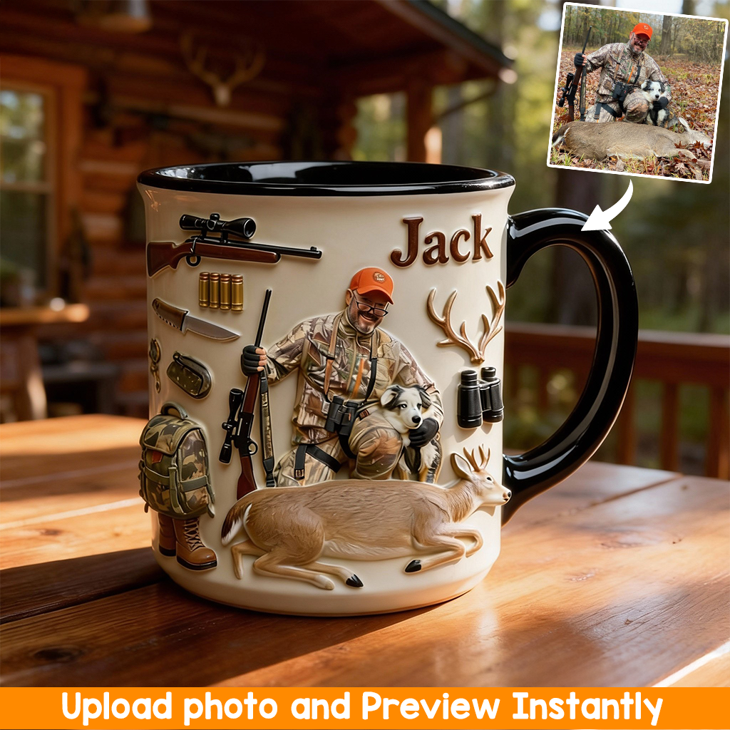 Custom From Any Photo - Personalized Hunting Set Accent Mug with Acrylic Stirrers