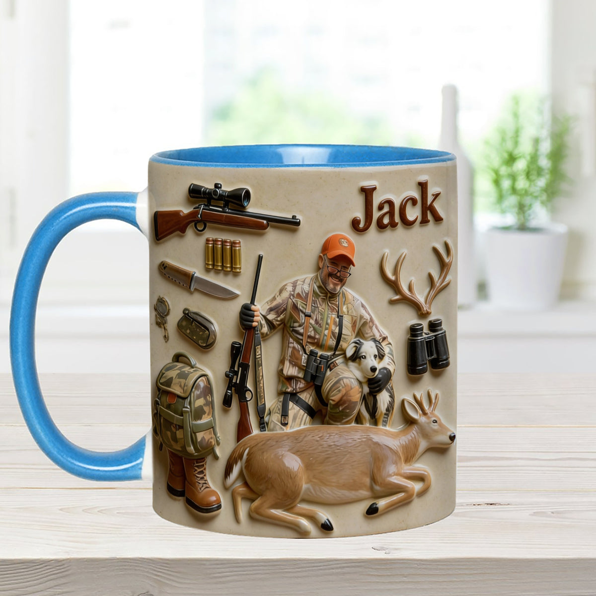 Custom From Any Photo - Personalized Hunting Set Accent Mug with Acrylic Stirrers