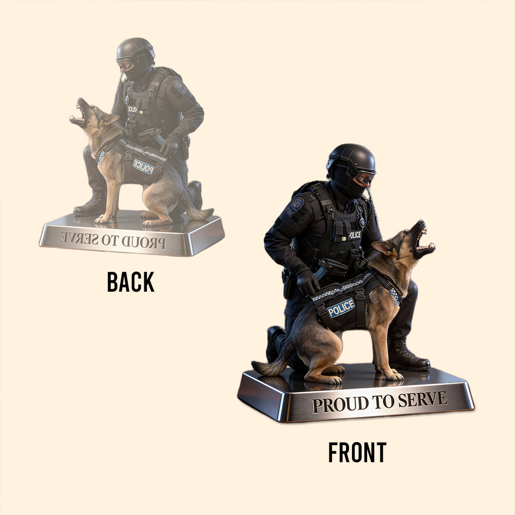 Proud to Serve - Personalized Police Officer Custom Shaped Acrylic Plaque