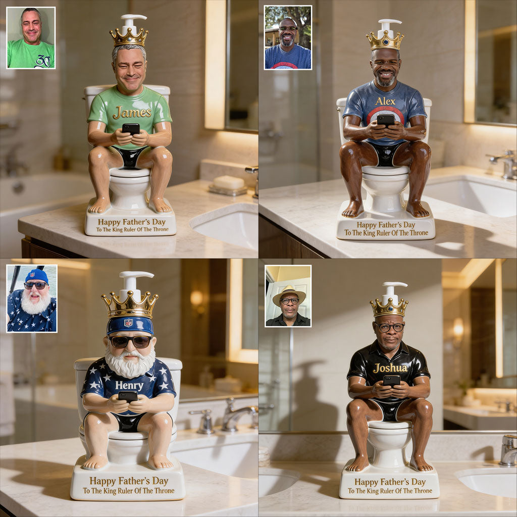 Roi du Trône - Distributeur de Savon Personnalisé pour Papa
