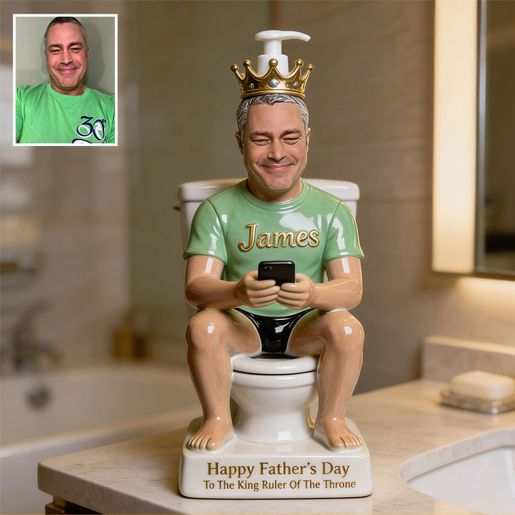 Roi du Trône - Distributeur de Savon Personnalisé pour Papa