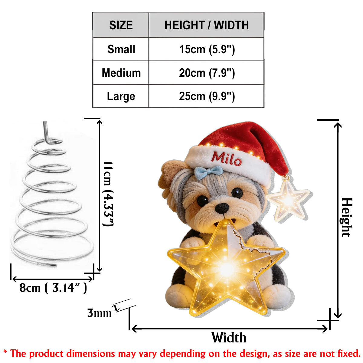 Dog Lover Christmas - Personalized Dog LED Light Tree Topper