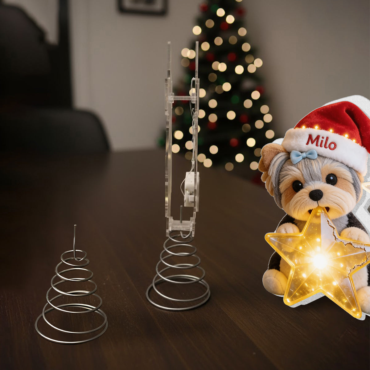 Dog Lover Christmas - Personalized Dog LED Light Tree Topper