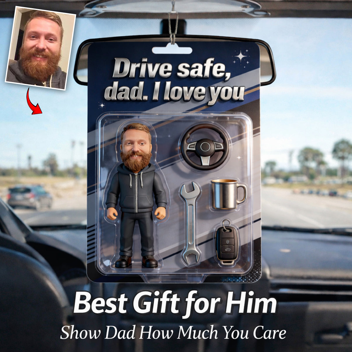 Father Gift - Personalized Father Car Ornament
