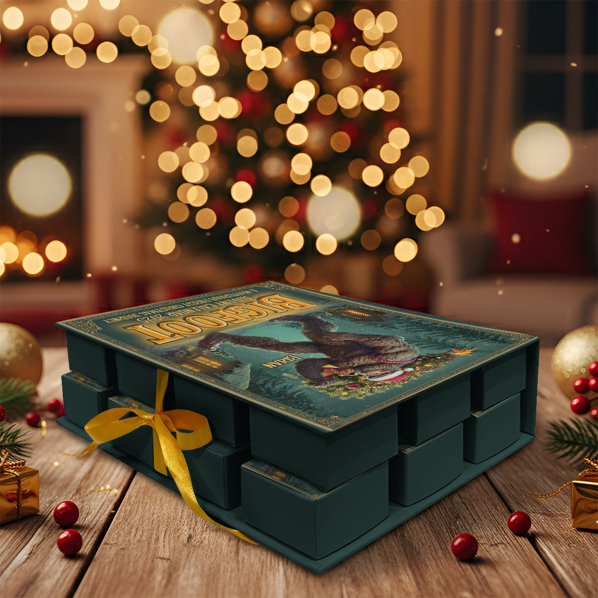 Adventure Awaits - Personalized Hiking Folded Advent Calendar With Ornaments