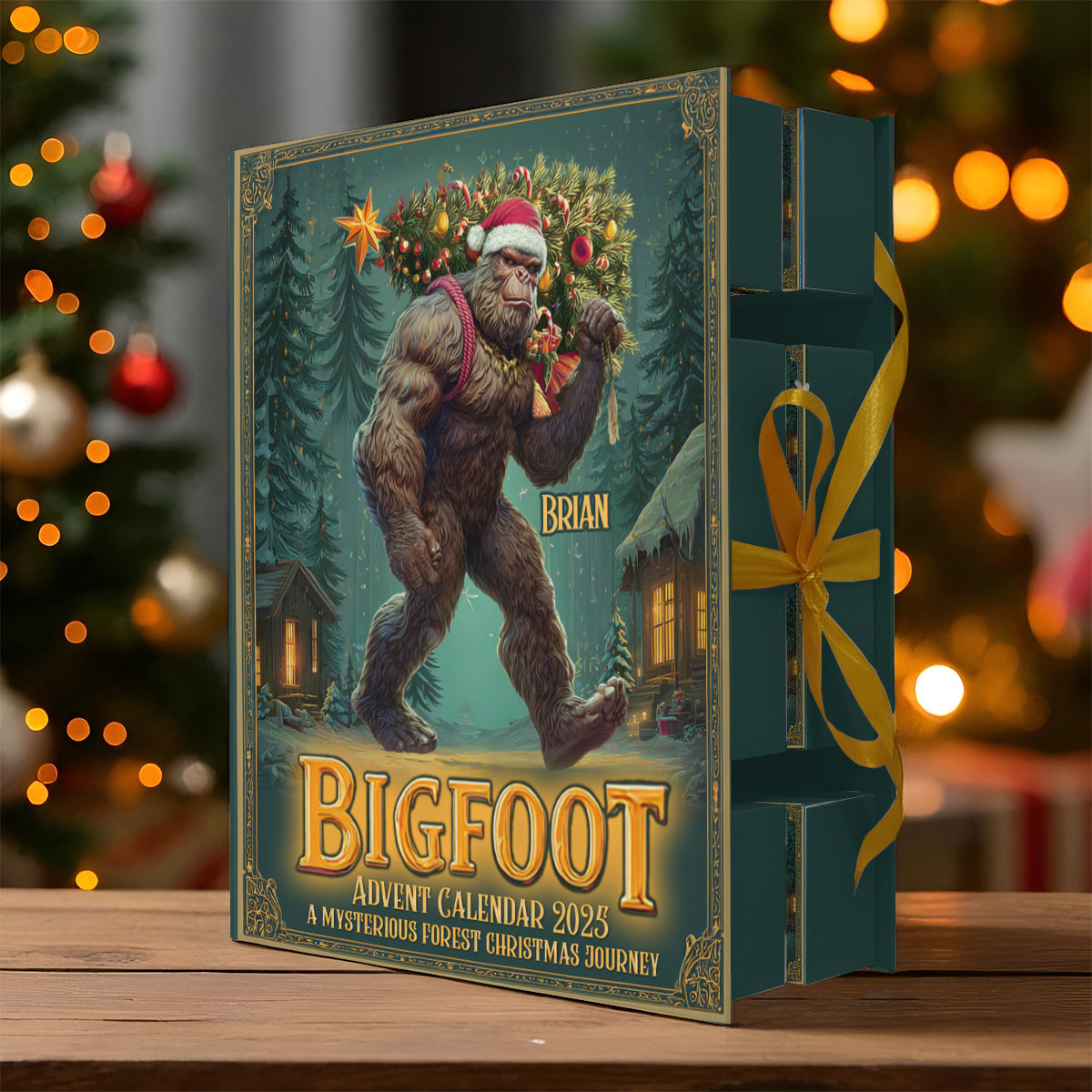 Adventure Awaits - Personalized Hiking Folded Advent Calendar With Ornaments