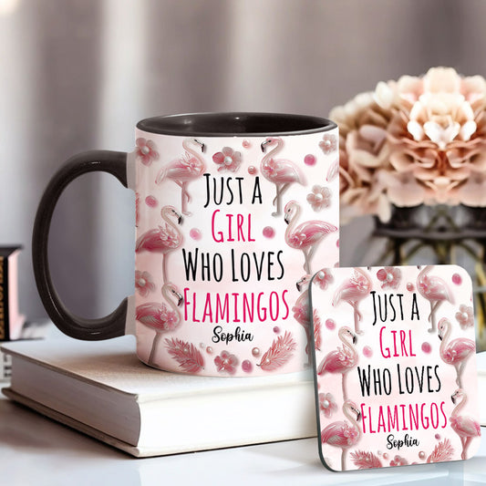 Mug personnalisé « Juste une fille qui aime les flamants roses »