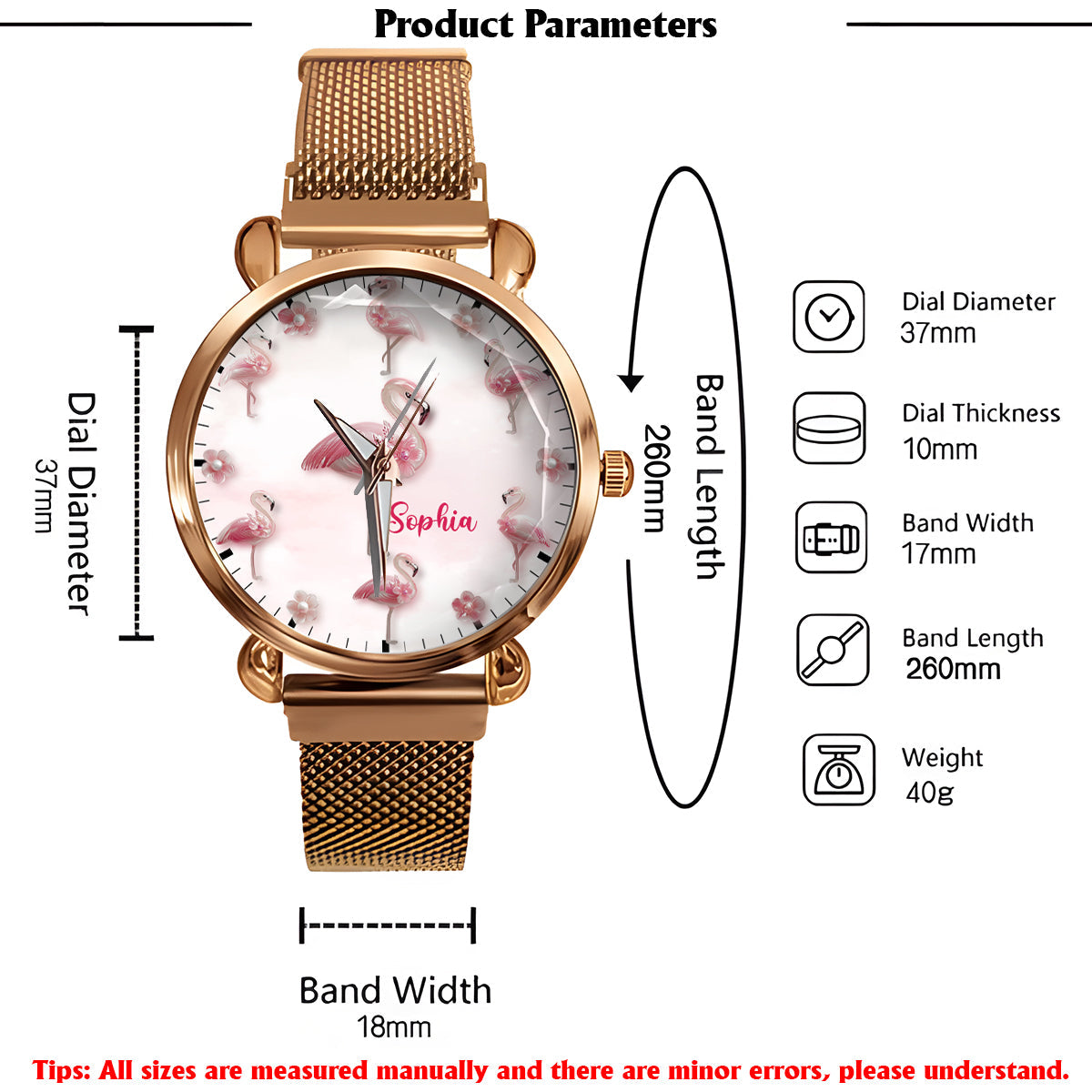 Elegance in Bloom Flamingo - Personalized Flamingo Women Hand Watch