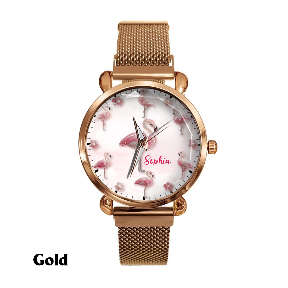 Elegance in Bloom Flamingo - Personalized Flamingo Women Hand Watch