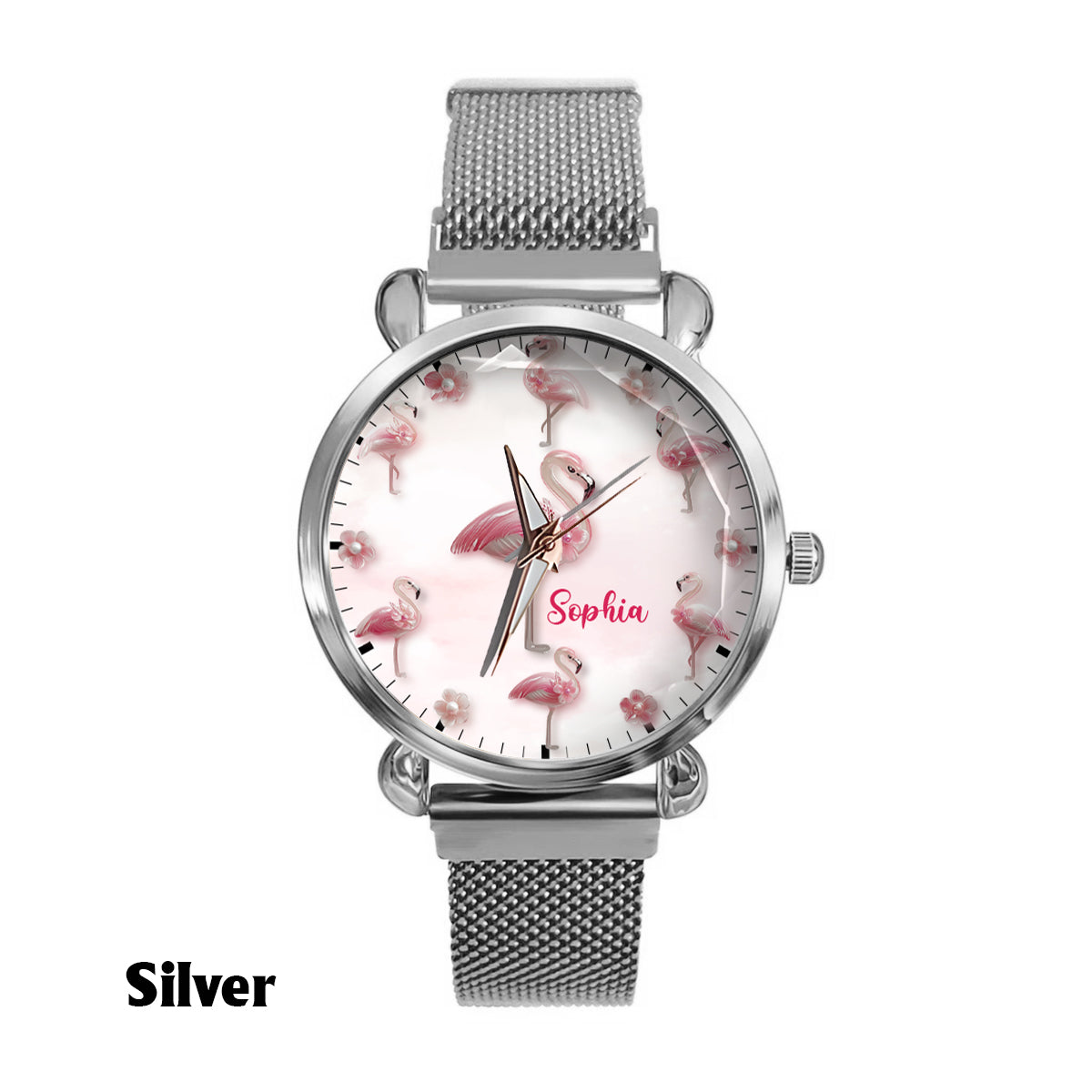 Elegance in Bloom Flamingo - Personalized Flamingo Women Hand Watch