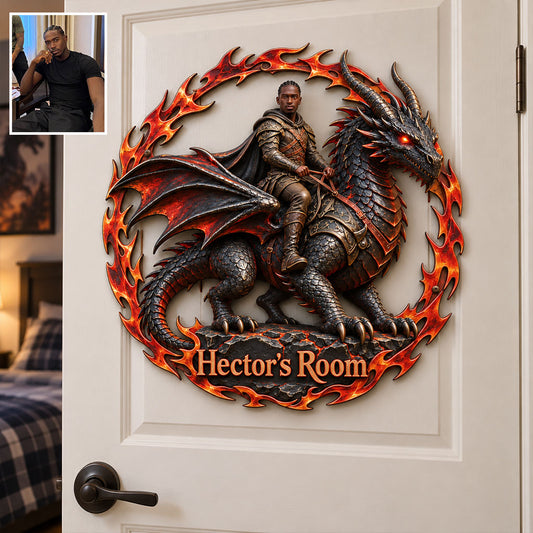 Fire Dragons - Personalized Dragon 3D Printed Cut Metal Sign